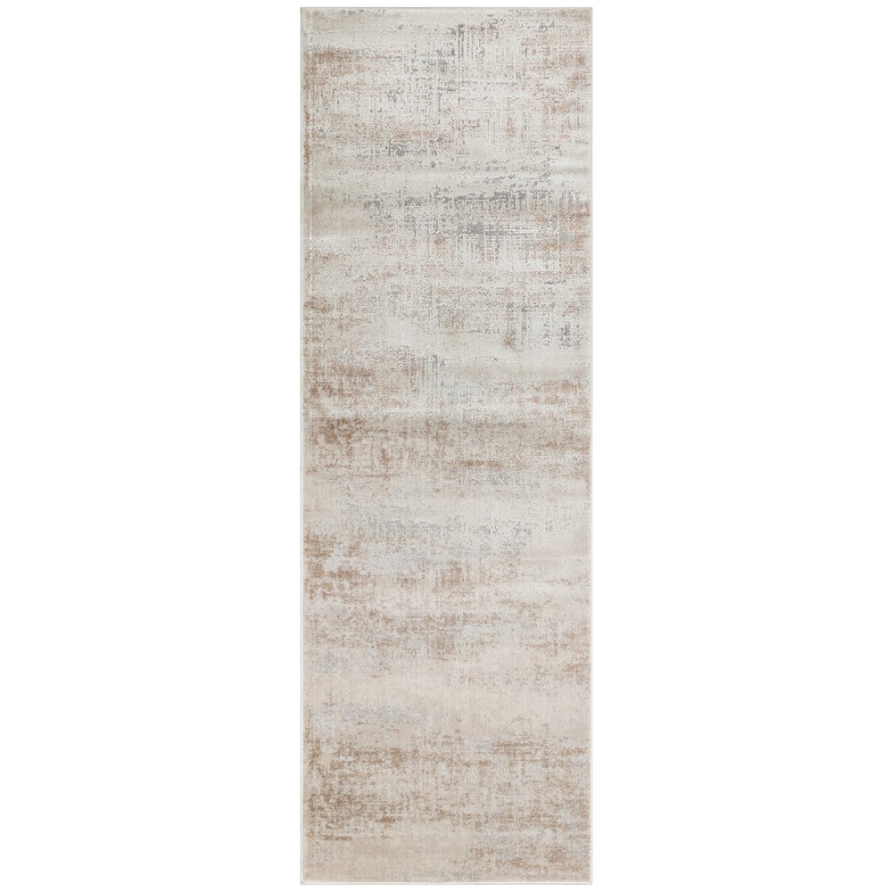 Luzon Abstract Runner Rug By Concept Loom LUZ809 in Ivory Taupe